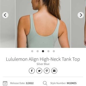 Lululemon Align High-Neck Tank Silver Blue NWT 6